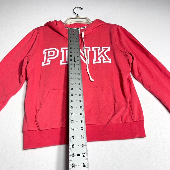 Victoria's Secret PINK Bright Pink Hoodie‎ with White Lettering Ladies Size S - Picture 10 of 10